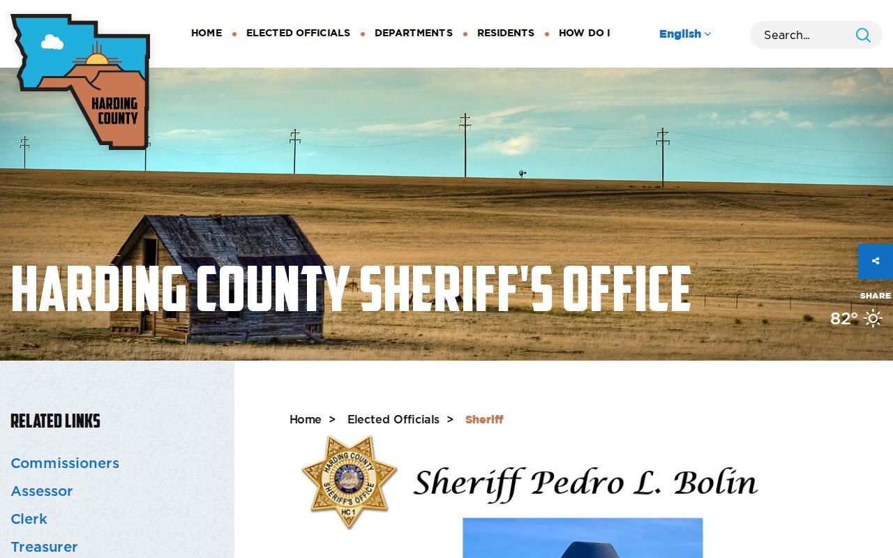 Harding County arrest lookup Sheriff contact page