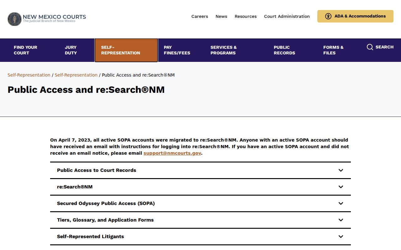 Harding County criminal court case lookup access page
