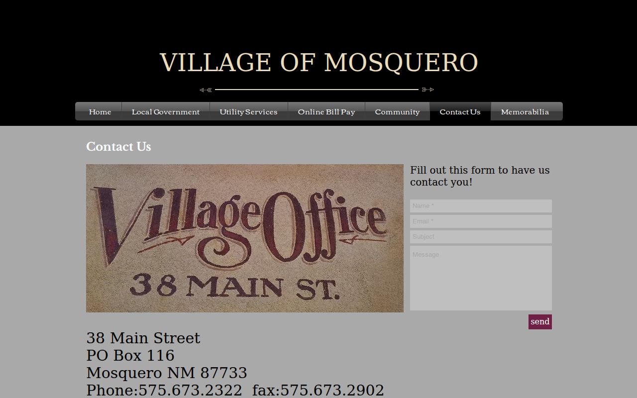 Mosquero criminal records and Harding County Village Hall contact page